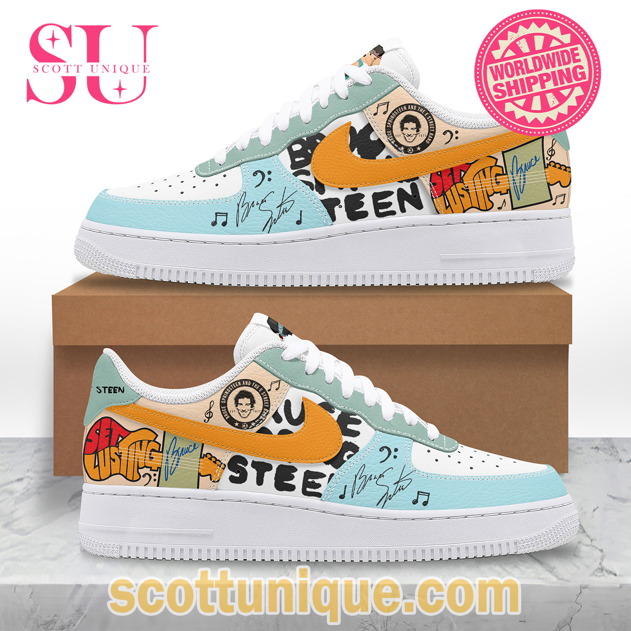 Bruce Springsteen Signature Premium Air Force 1 Shoes
