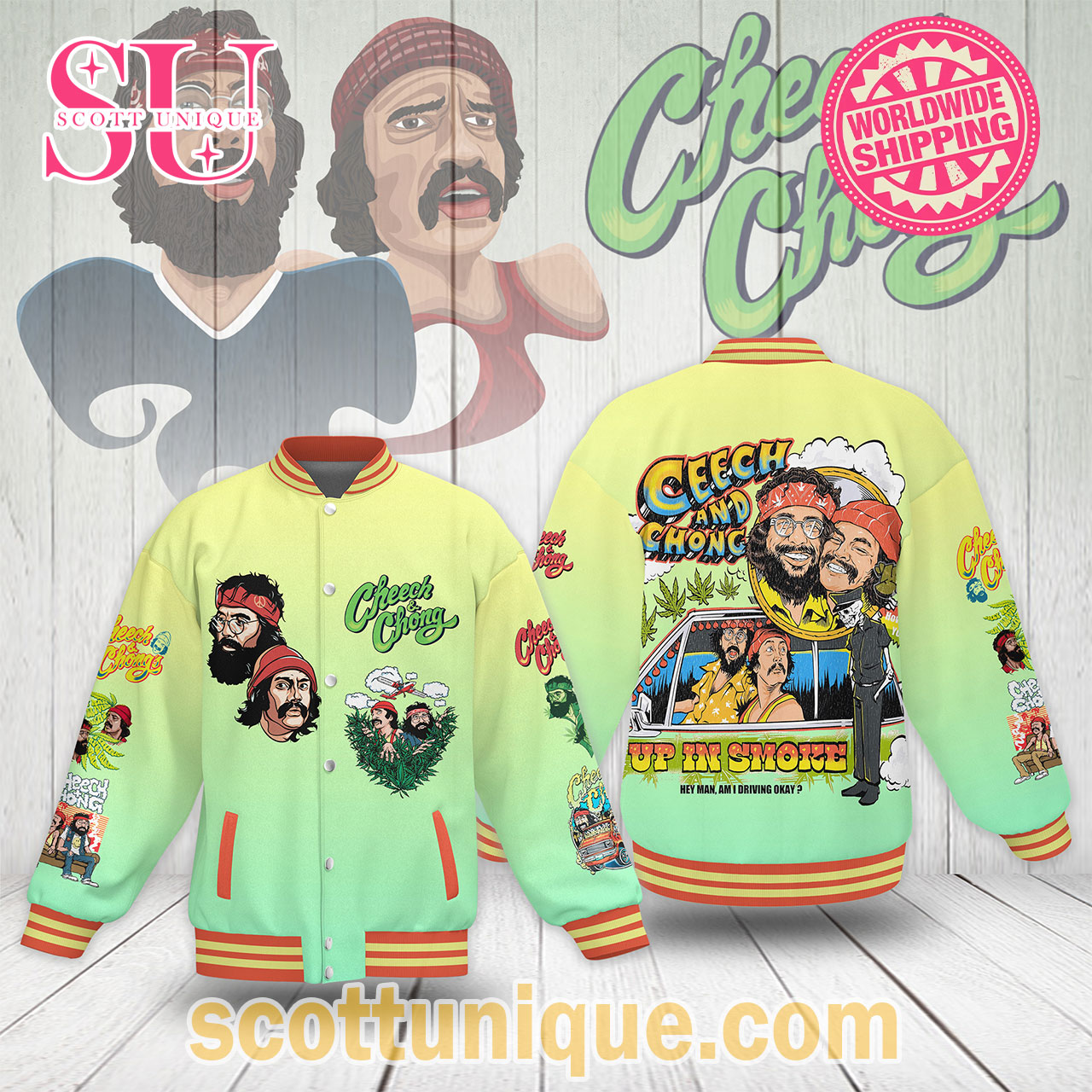 Cheech & Chong Up In Smoke Baseball Jacket