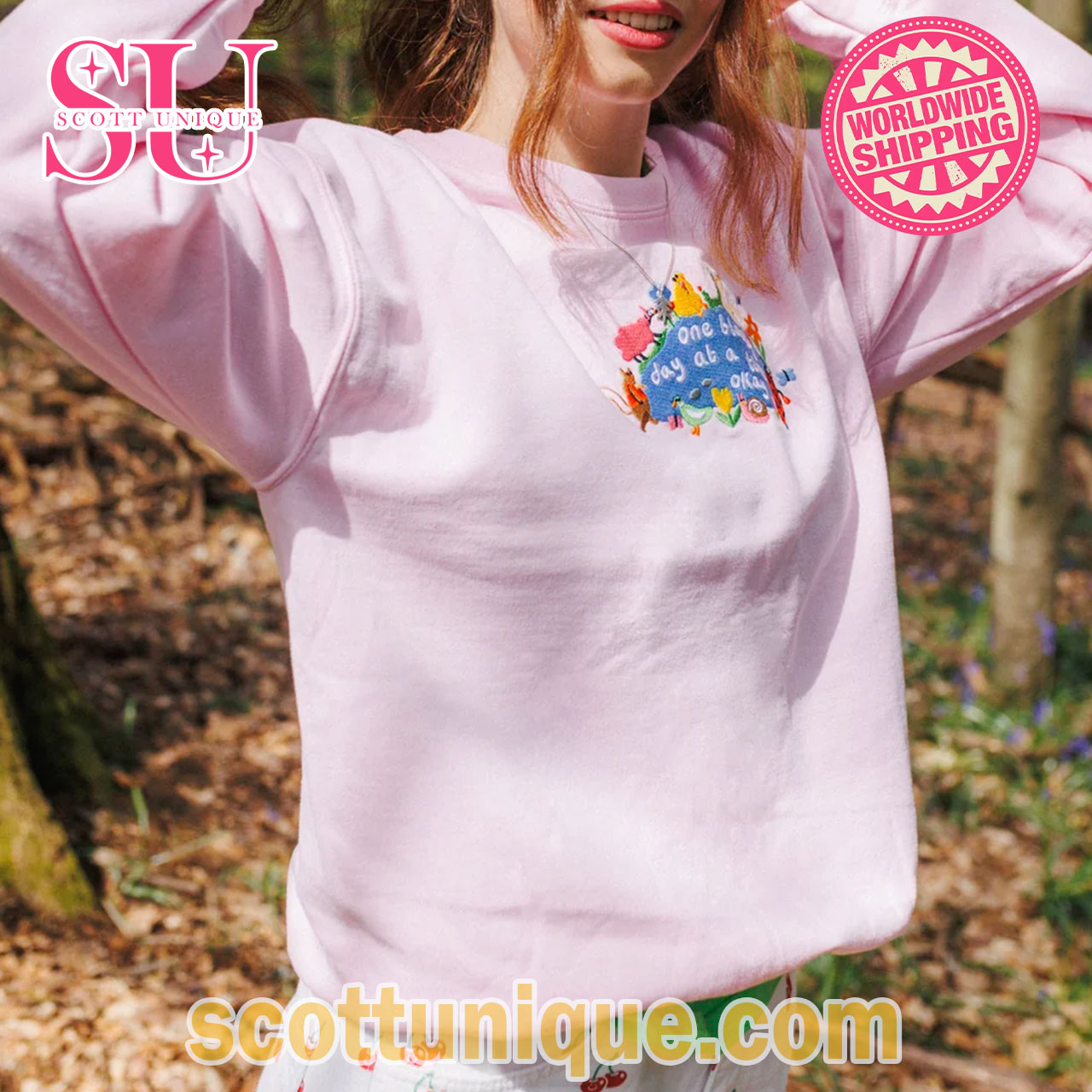 One Bloody Day At A Time Embroidered Sweatshirt