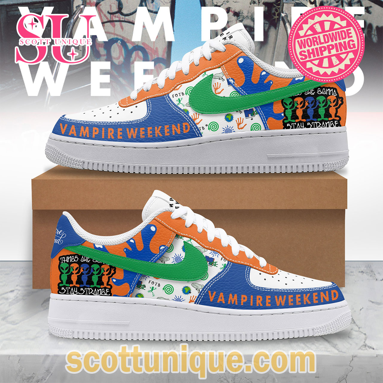 Vampire Weekend Stranger Colorful Premium Air Force 1 Shoes