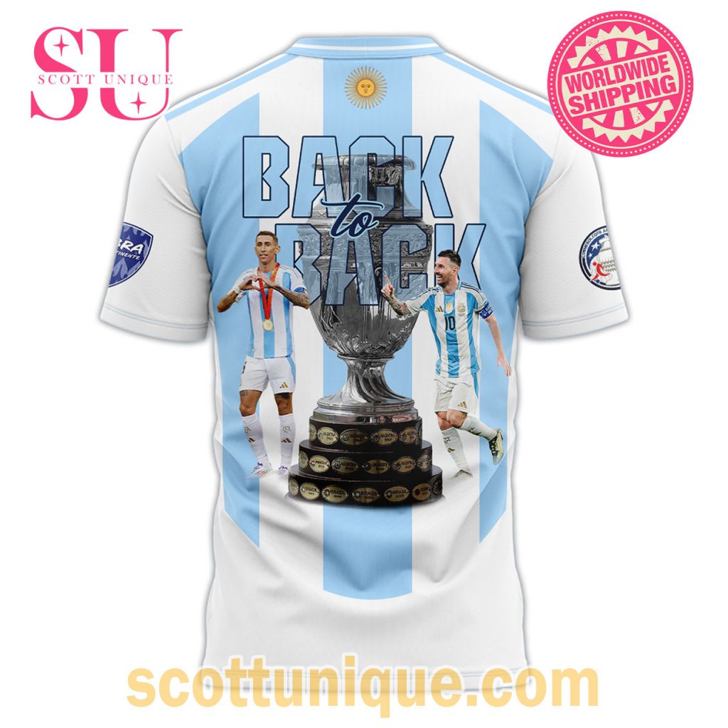 Argentina Football Champions Copa America Messi & Di Maria T Shirt1 Argentina Football Champions Copa America Messi & Di Maria T Shirt1