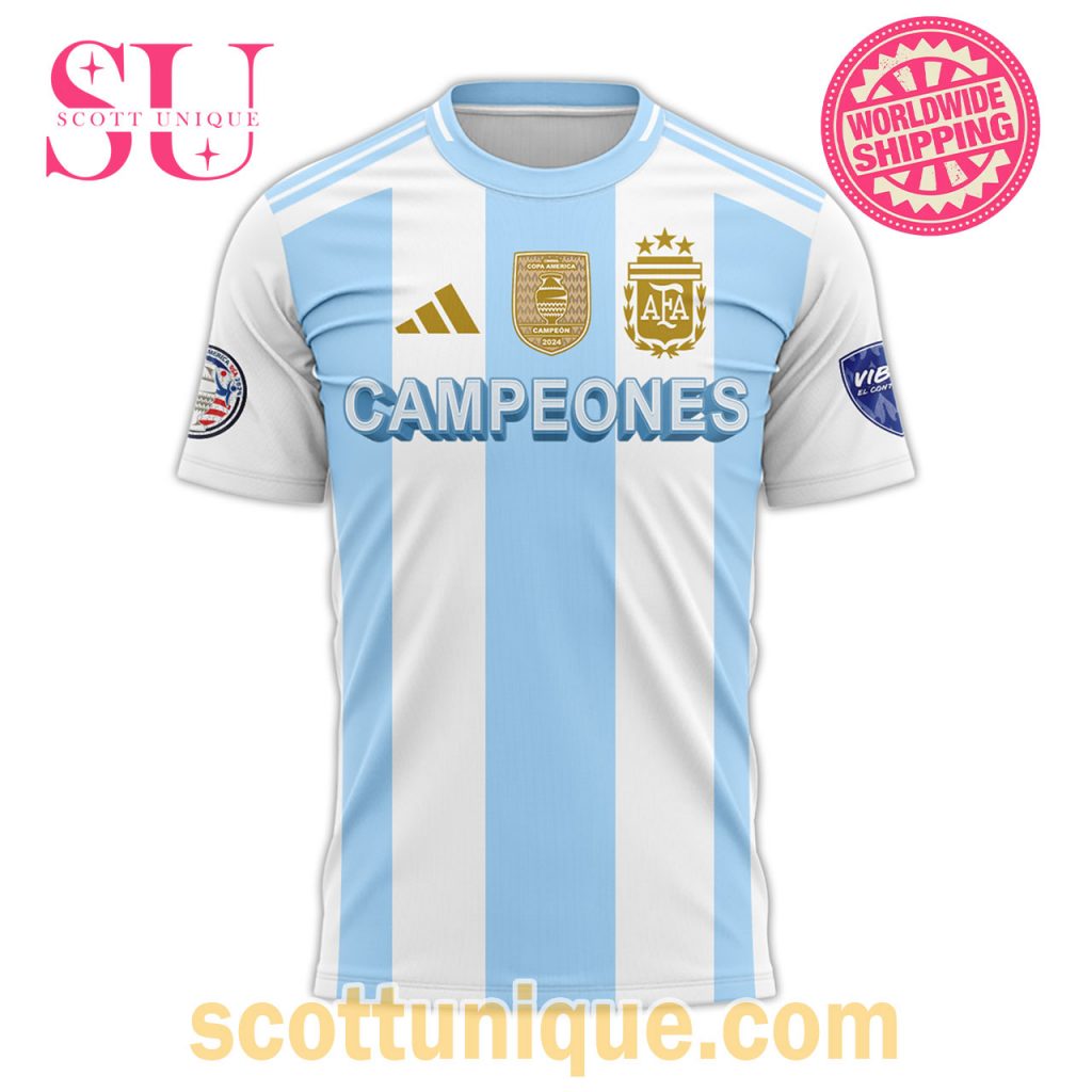 Argentina Football Champions Copa America Messi & Di Maria T Shirt2 Argentina Football Champions Copa America Messi & Di Maria T Shirt2