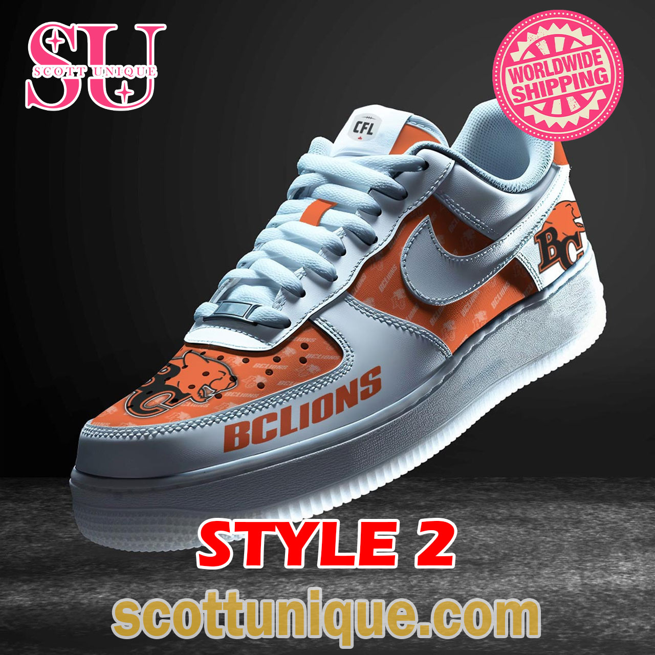 BC Lions CFL Nike Air Force 1 Shoes