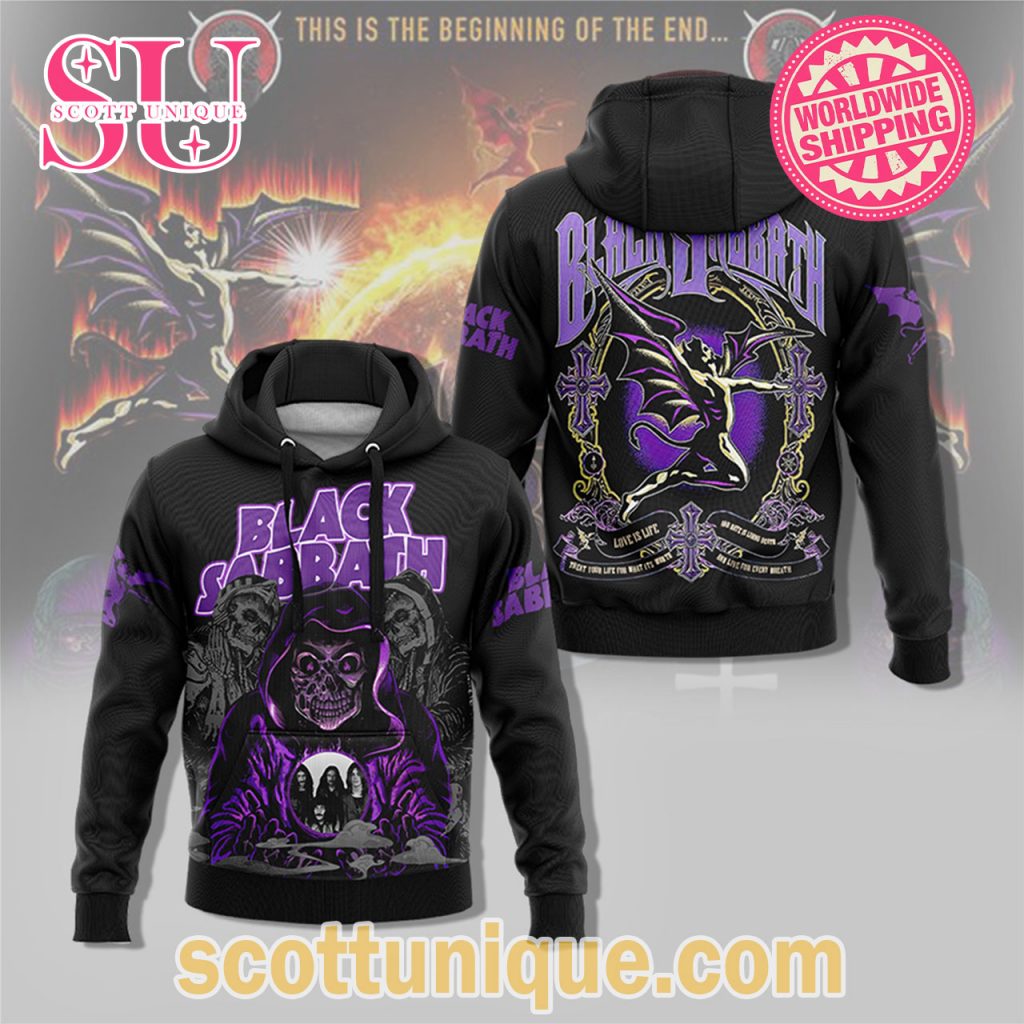 Black Sabbath Tour 2024 Purple Hoodie Black Sabbath Tour 2024 Purple Hoodie