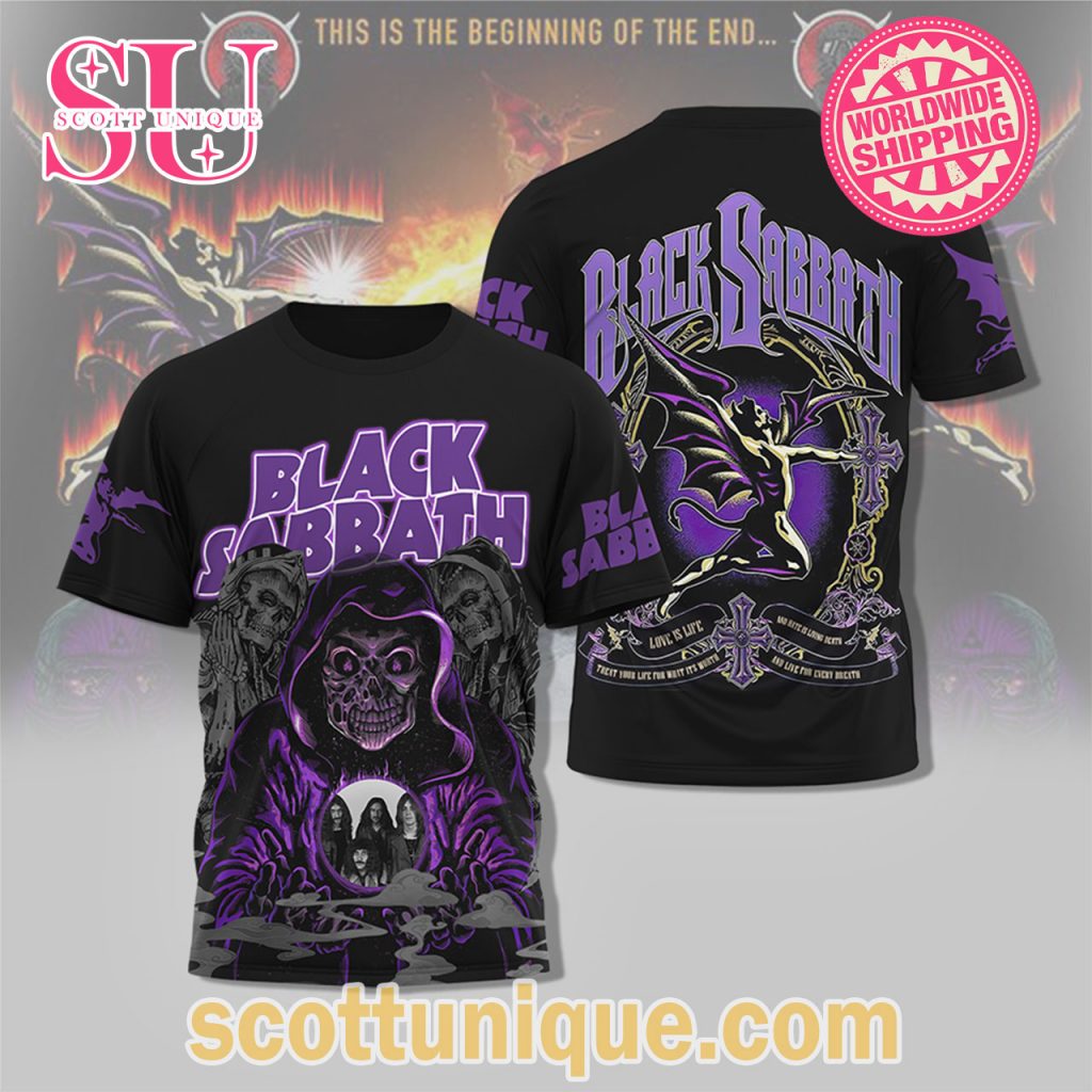 Black Sabbath Tour 2024 Purple T Shirt Black Sabbath Tour 2024 Purple T Shirt