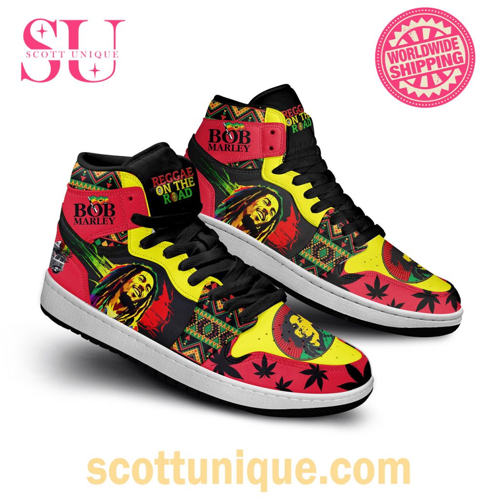 Bob Marley Reggae On The Road Nike Air Jordan 1 High Top1 Bob Marley Reggae On The Road Nike Air Jordan 1 High Top1