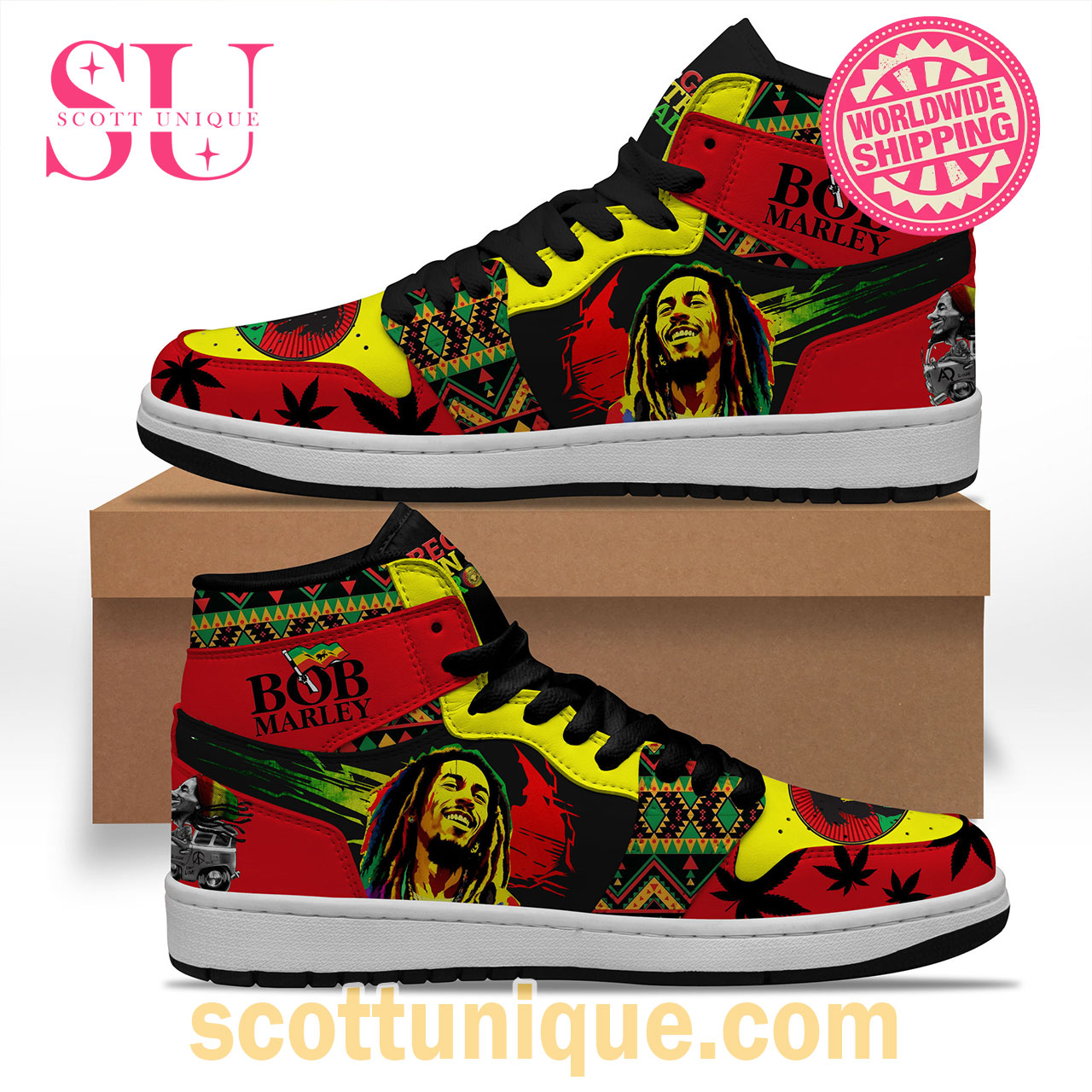 Bob Marley Reggae On The Road Nike Air Jordan 1 High Top