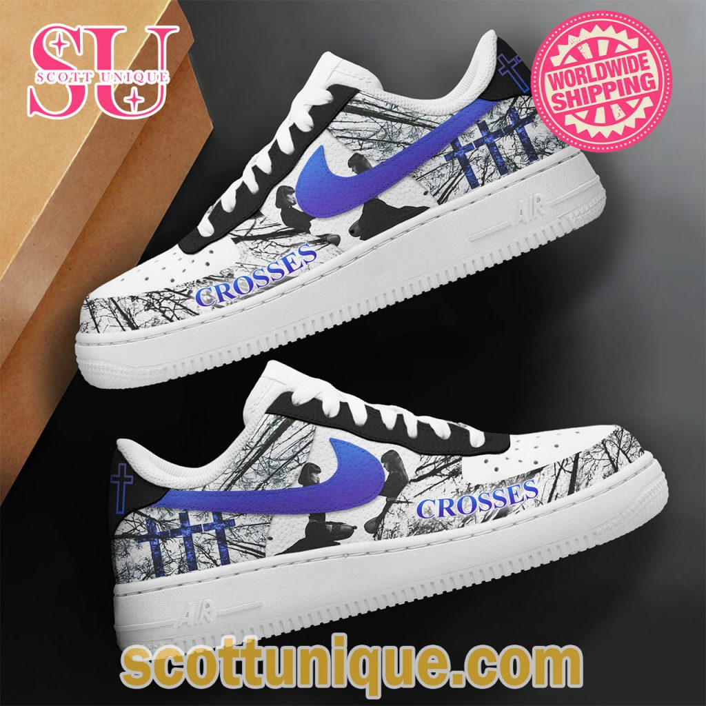 Crosses Forest Purple Black Premium Air Force 1 Shoes3 Crosses Forest Purple Black Premium Air Force 1 Shoes3