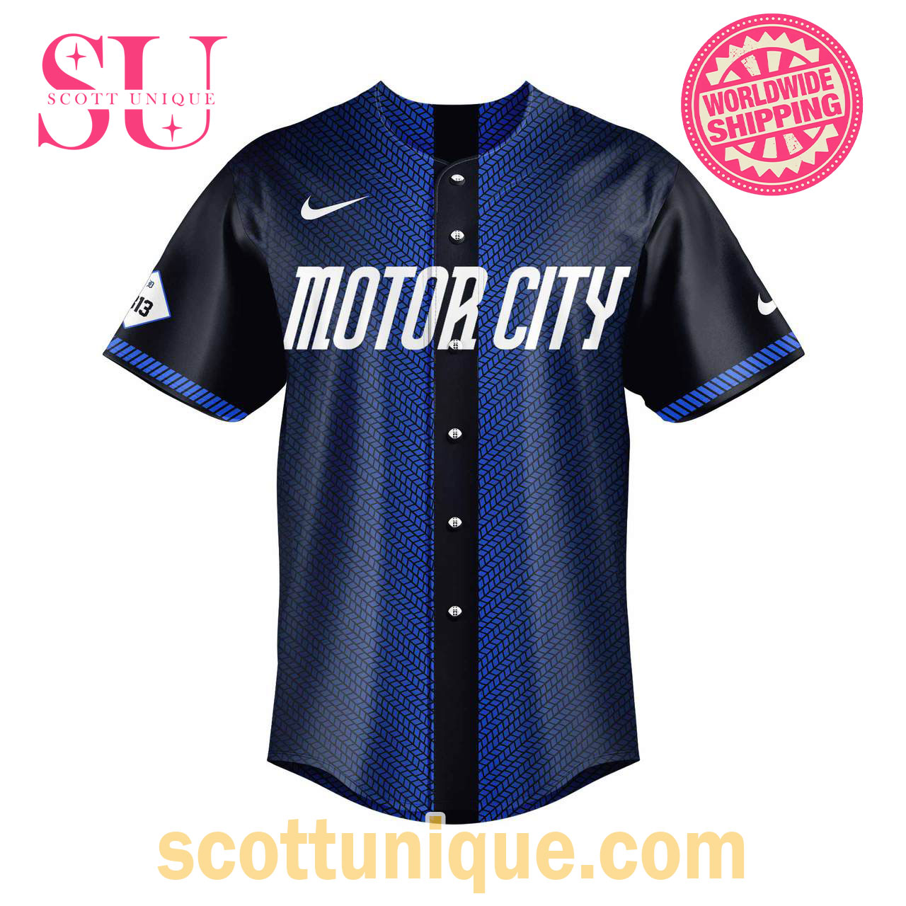 Detroit Tigers Motor City Navy Baseball Jersey