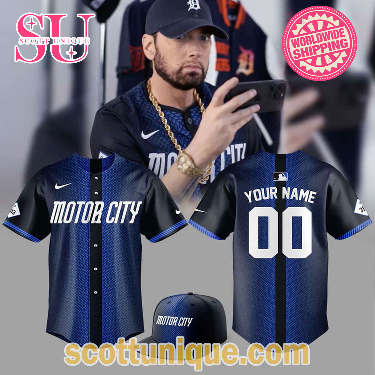 Detroit Tigers Motor City Navy Baseball Jersey