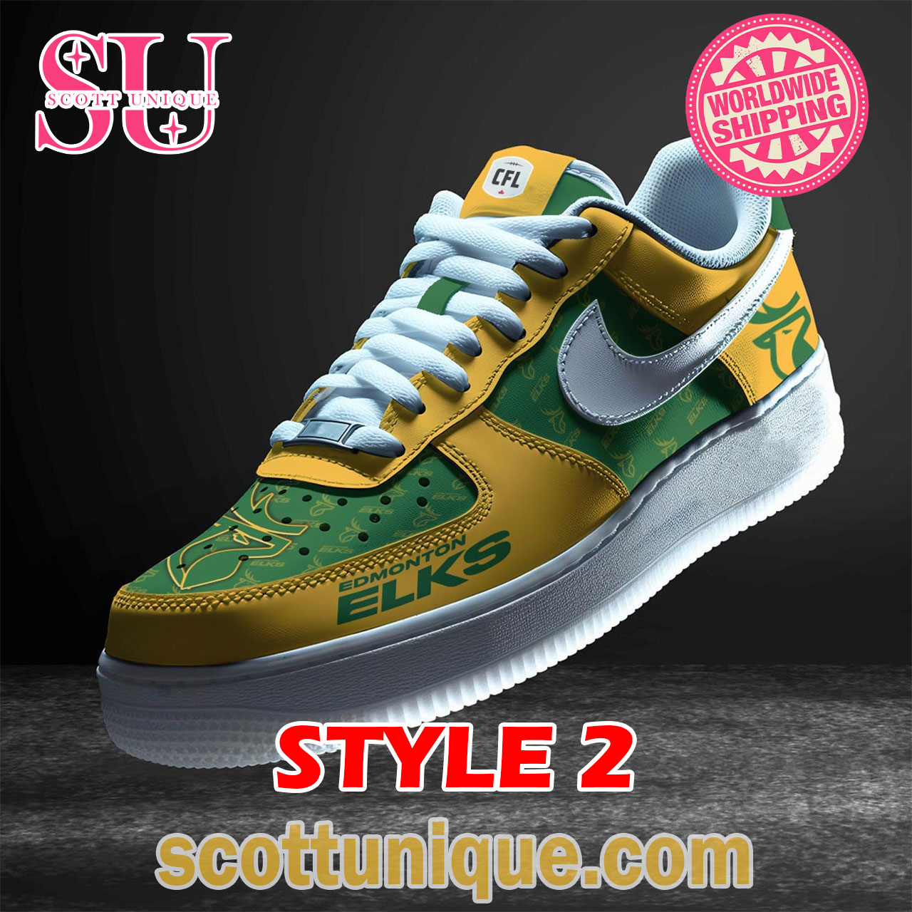 Edmonton Elks CFL Nike Air Force 1 Shoes