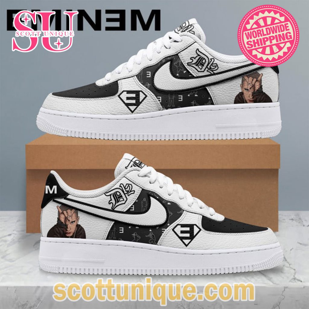 Eminem Theme Premium White Nike Air Force 1 Shoes Eminem Theme Premium White Nike Air Force 1 Shoes