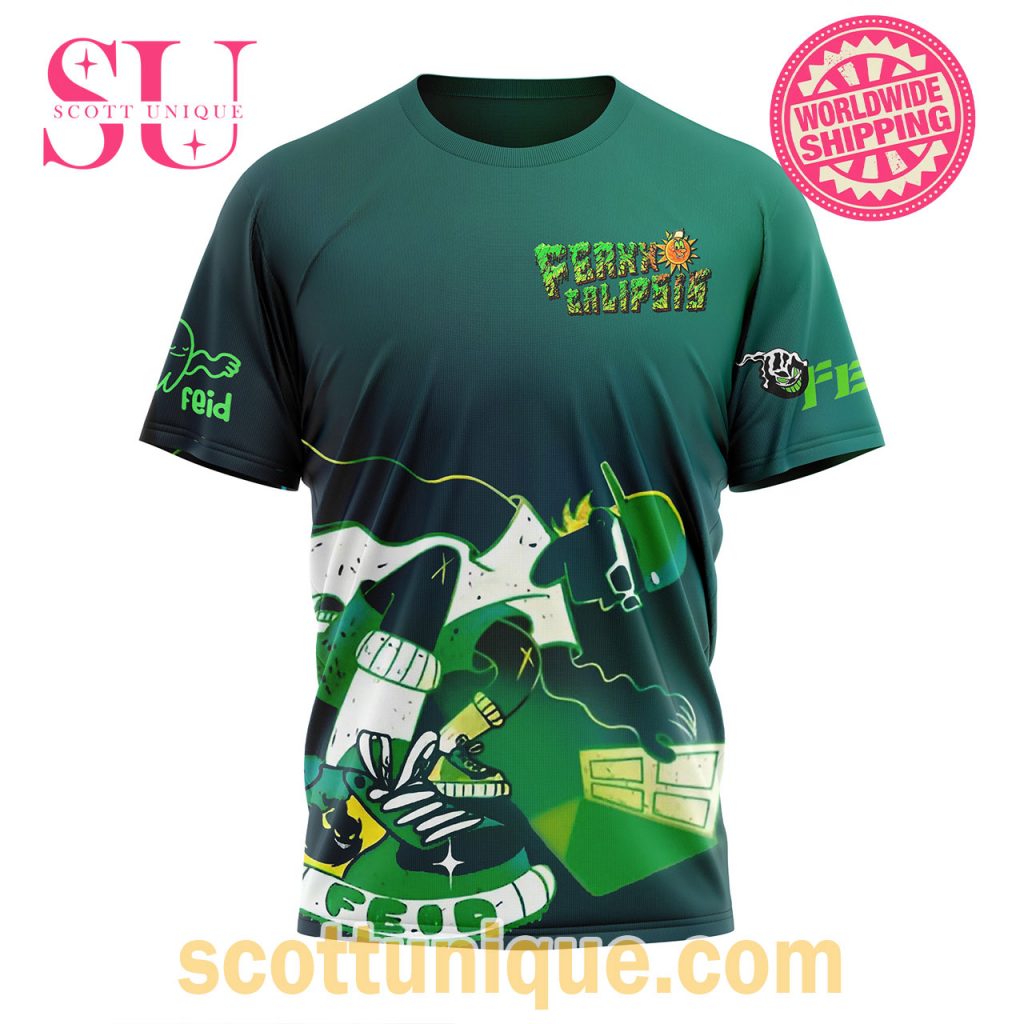 Feid Ferxxo 2024 Green Graphic T Shirt Feid Ferxxo 2024 Green Graphic T Shirt