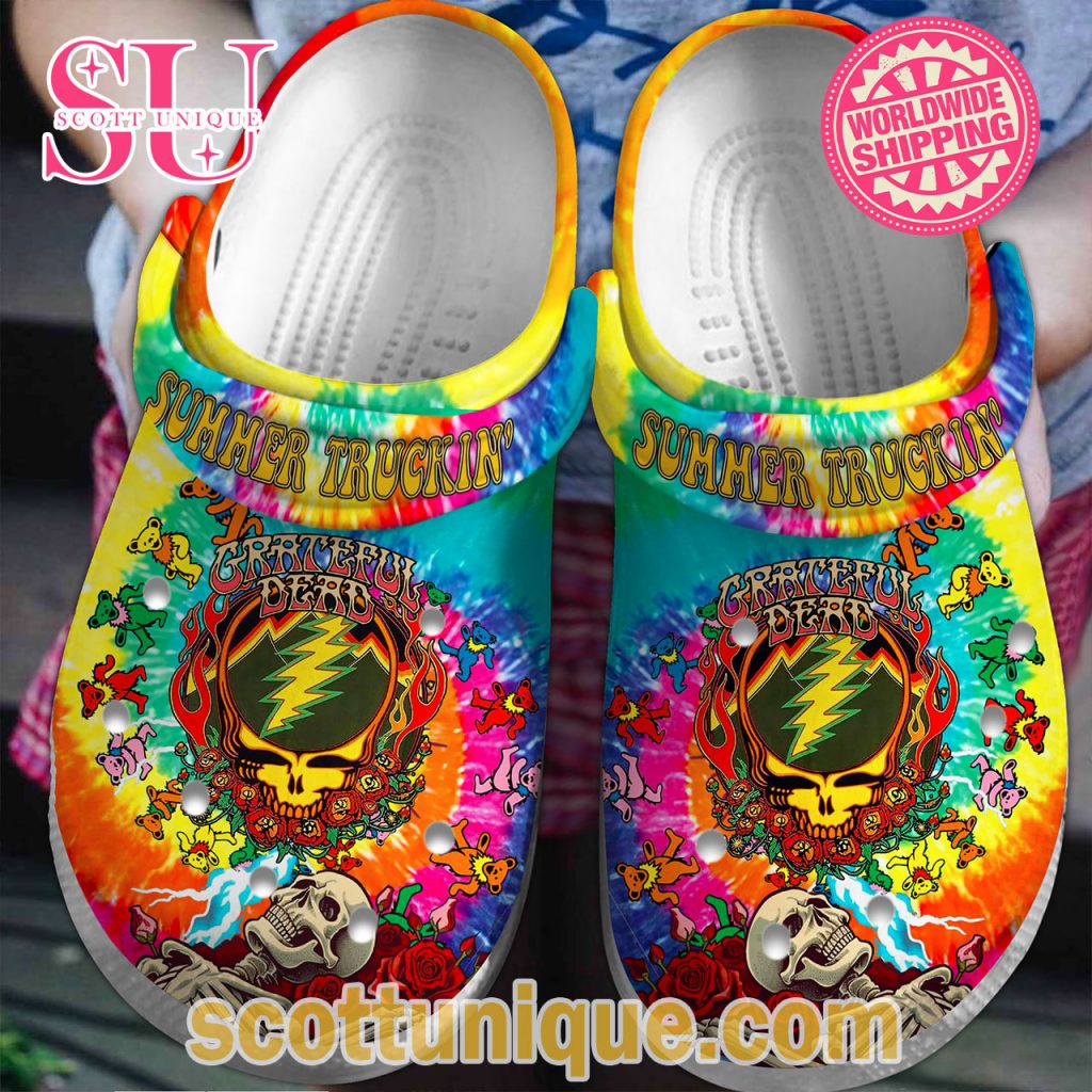 Grateful Dead Summer Truckin Colorful Crocs Shoes Grateful Dead Summer Truckin Colorful Crocs Shoes
