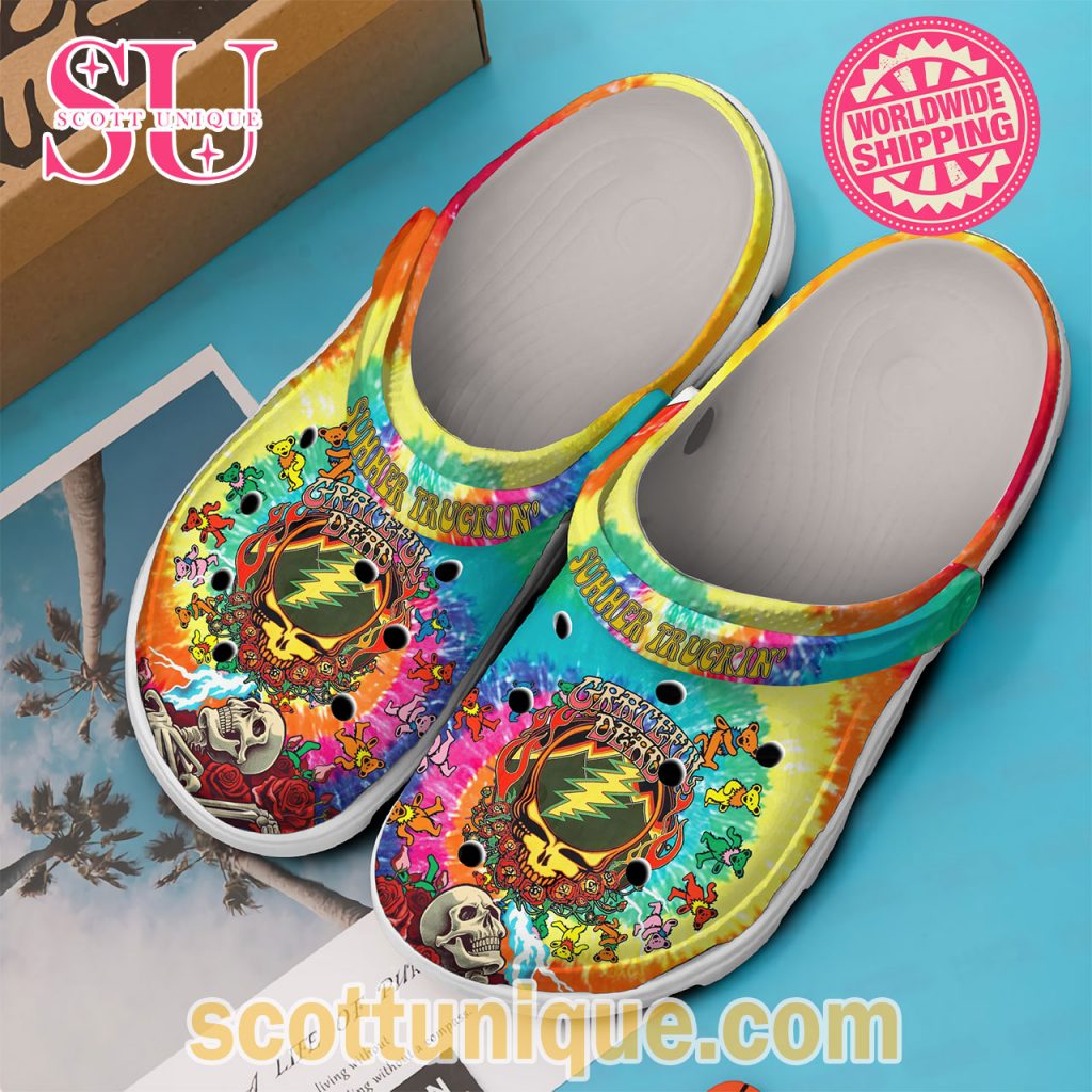 Grateful Dead Summer Truckin Colorful Crocs Shoes1 Grateful Dead Summer Truckin Colorful Crocs Shoes1
