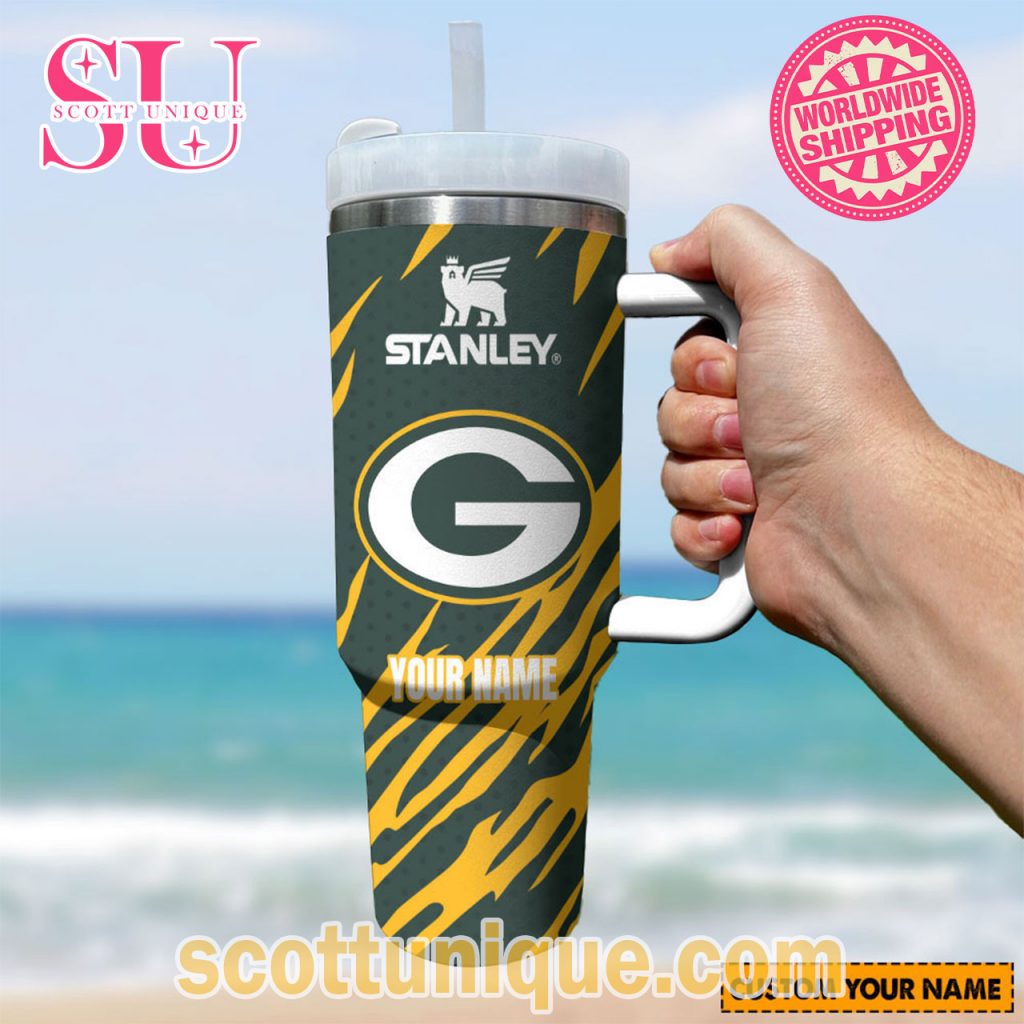 Green Bay Packers NFL Stripes Custom Stanley Tumbler Green Bay Packers NFL Stripes Custom Stanley Tumbler