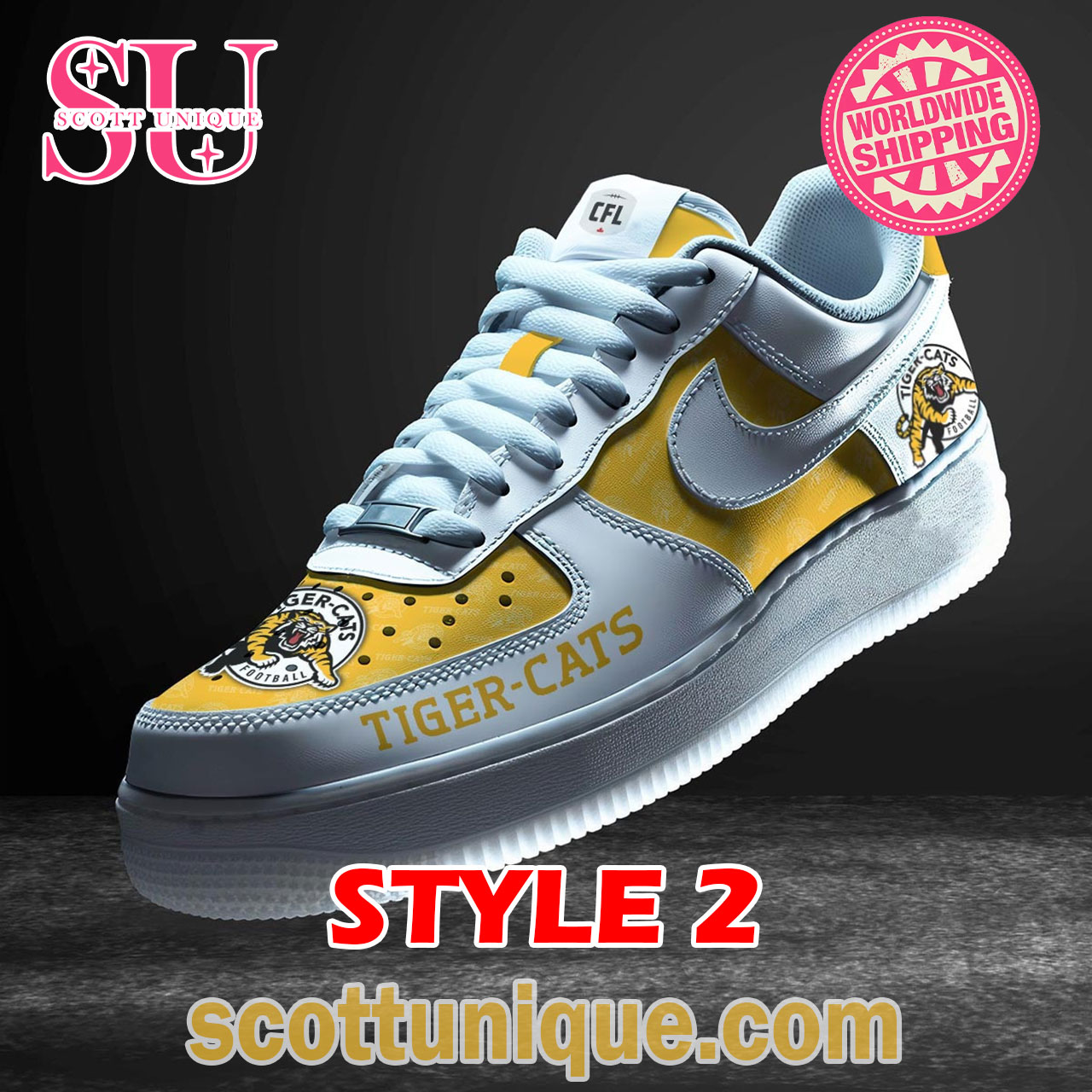 Hamilton Tiger CFL Nike Air Force 1 Shoes
