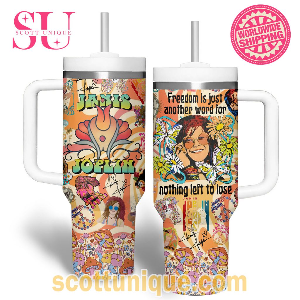Janis Joplin Hippie Premium Stanley Tumbler3 Janis Joplin Hippie Premium Stanley Tumbler3