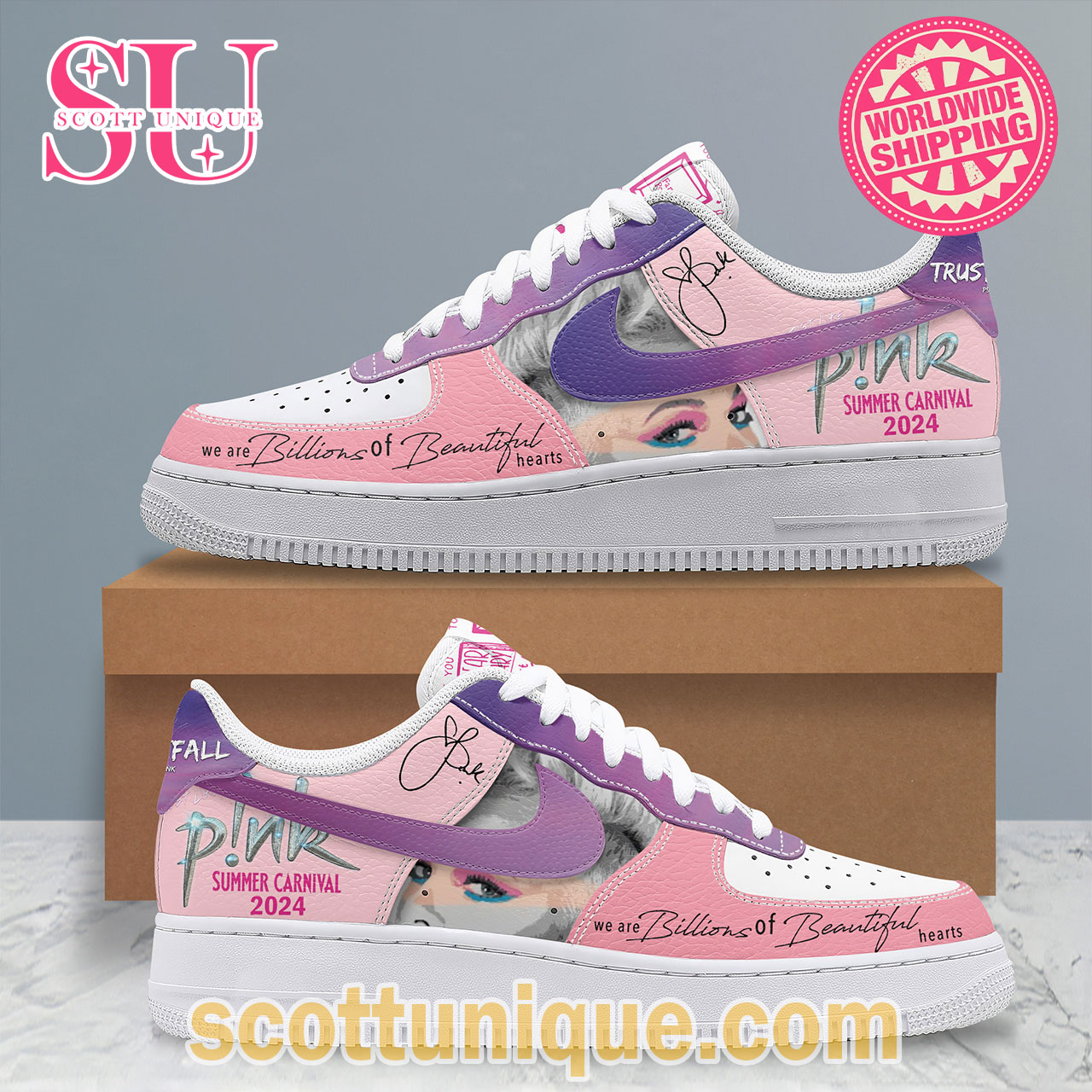 Just Like Pink Summer Carnival Air Force 1 Shoes