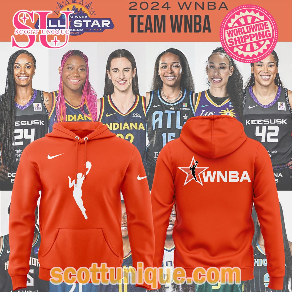 Limited Edition Caitlin Clark WNBA Team All Star 2024 Orange Hoodie2