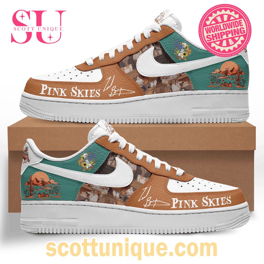Limited Edition Zach Bryan Pink Skies Nike Air Force 1 Shoes1