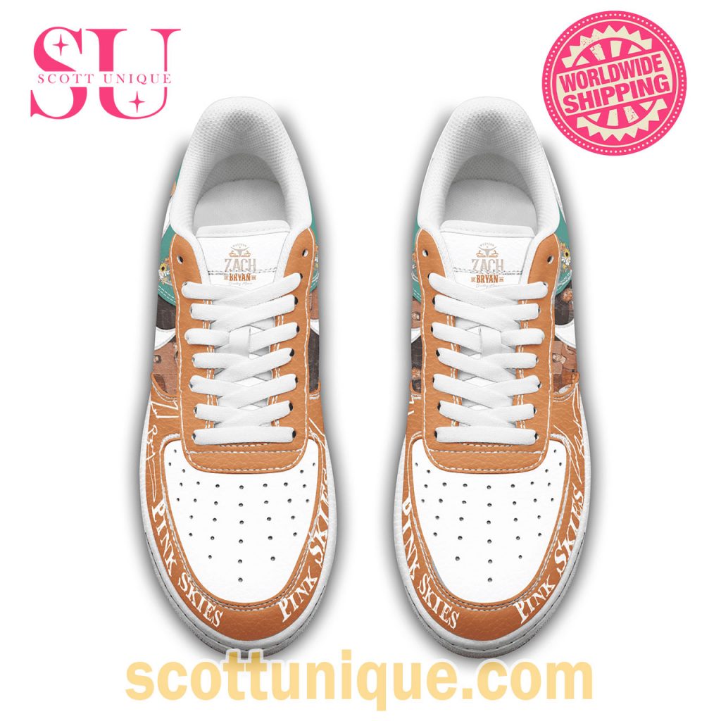 Limited Edition Zach Bryan Pink Skies Nike Air Force 1 Shoes2