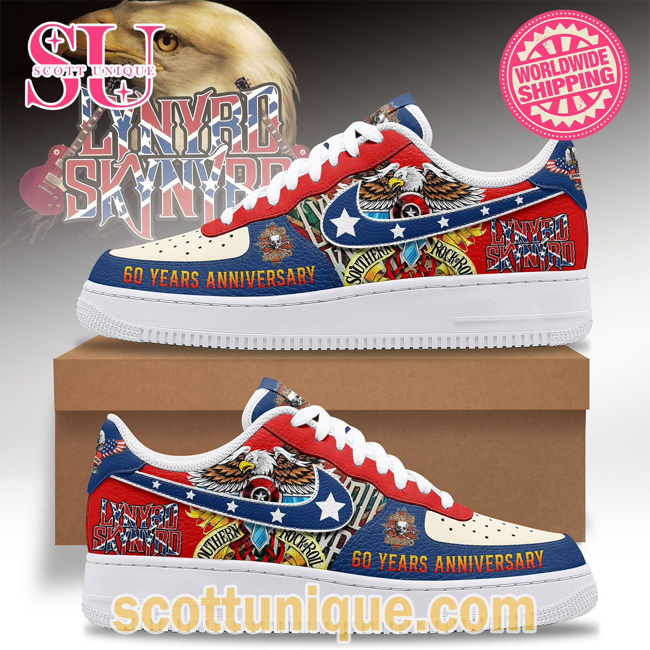 Lynyrd Skynyrd 60 Years Anniversary Air Force 1 Shoes