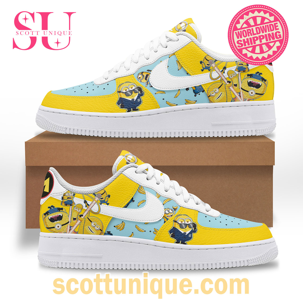 Minions 2024 New Movie Yellow Nike Air Force 1 Shoes