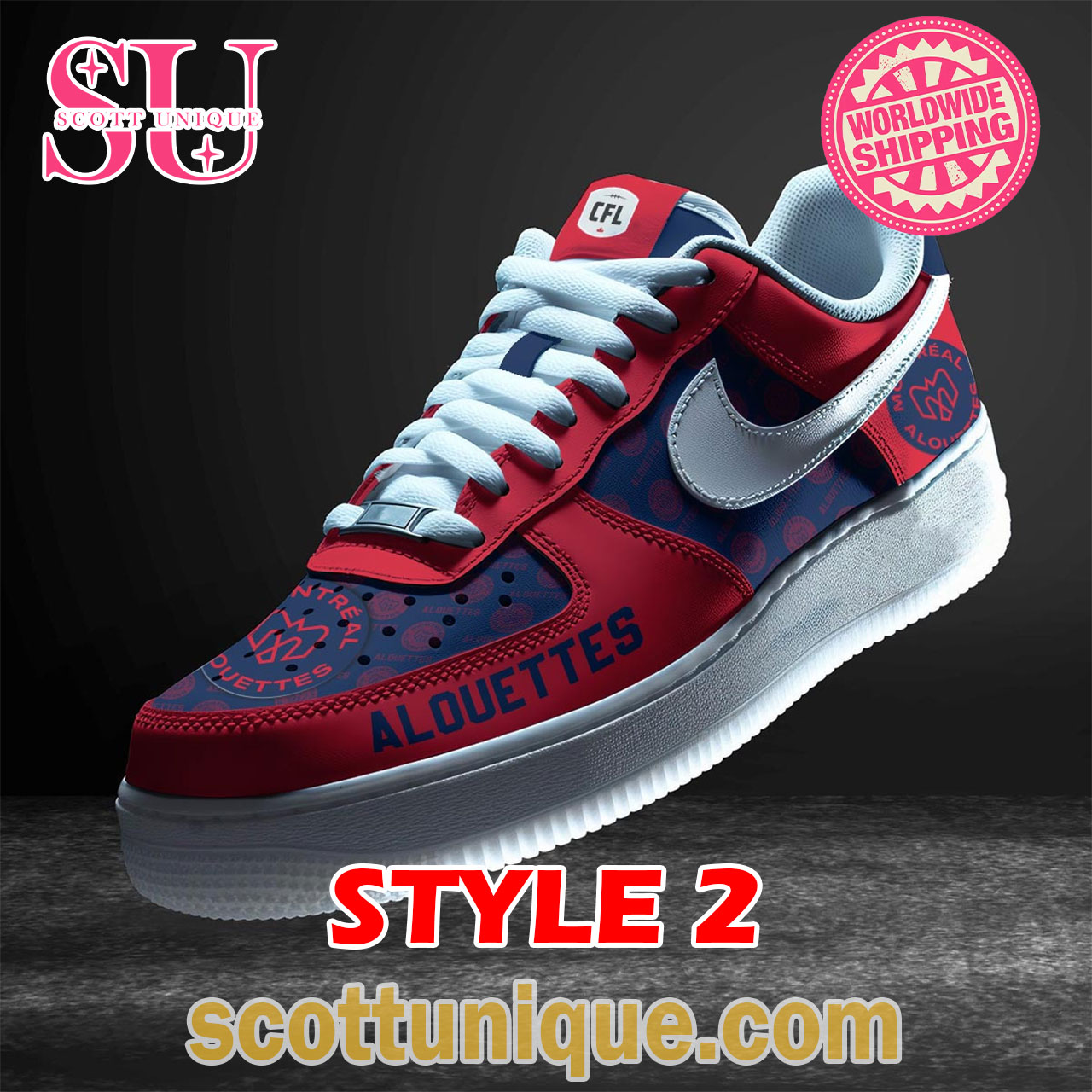 Montreal Alouettes CFL Nike Air Force 1 Shoes