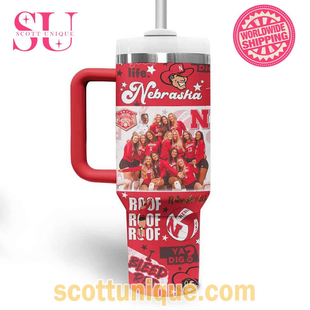 Nebraska Volleyball Team Custom Stanley Tumbler Nebraska Volleyball Team Custom Stanley Tumbler