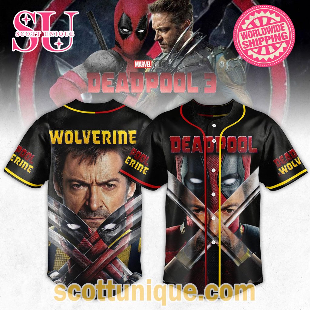 New Movie Deadpool 3 Marvel Baseball Jersey New Movie Deadpool 3 Marvel Baseball Jersey