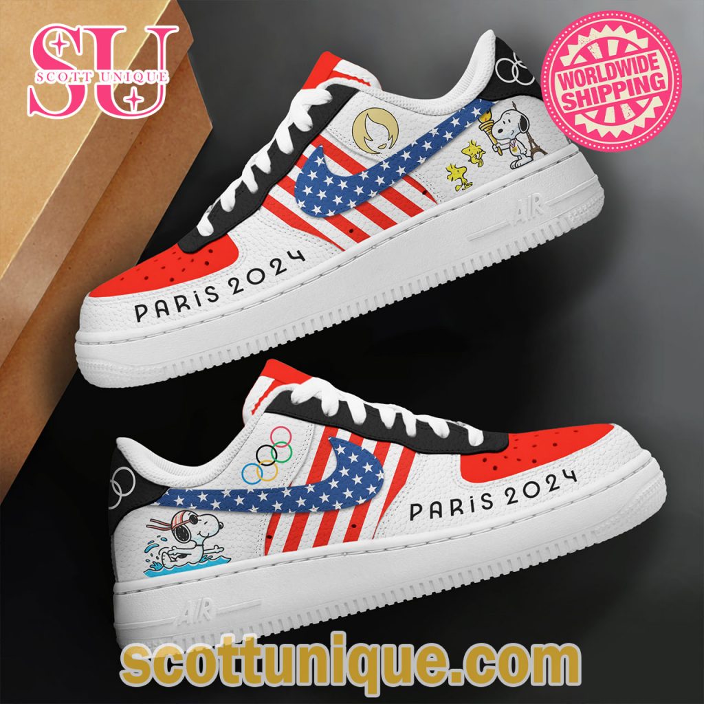 Olympic Paris 2024 Snoopy Team USA Air Force 1 Shoes1 Olympic Paris 2024 Snoopy Team USA Air Force 1 Shoes1