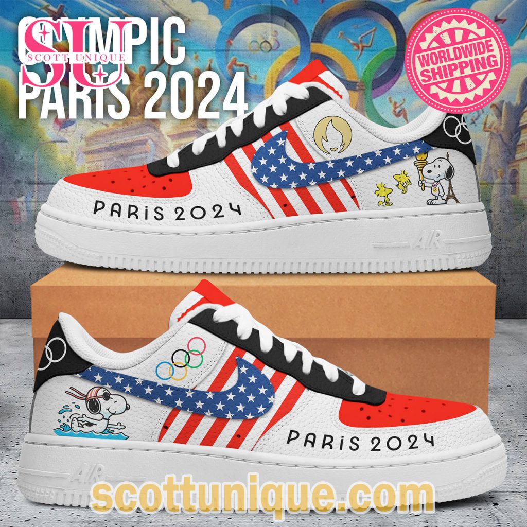 Olympic Paris 2024 Snoopy Team USA Air Force 1 Shoes2 Olympic Paris 2024 Snoopy Team USA Air Force 1 Shoes2