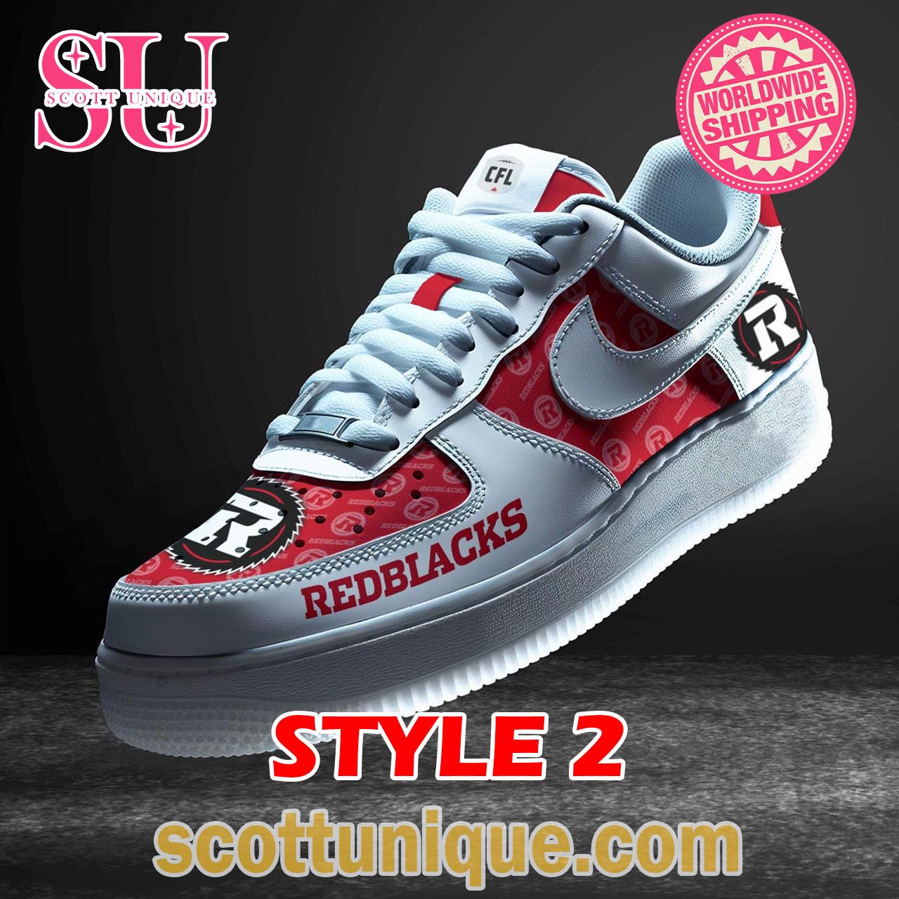 Ottawa Redblacks CFL Nike Air Force 1 Shoes
