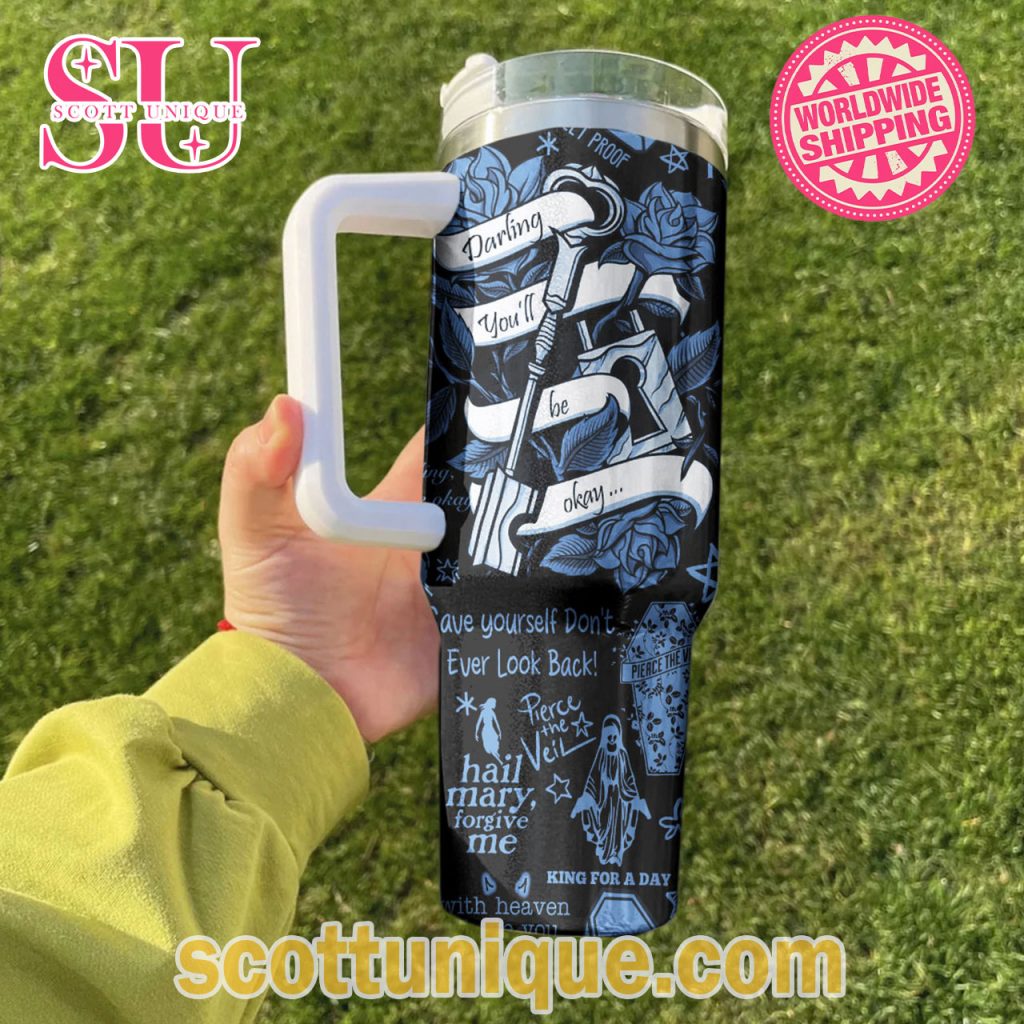 Pierce The Veil Limited Edition Grey Navy Stanley Tumbler1 Pierce The Veil Limited Edition Grey Navy Stanley Tumbler1