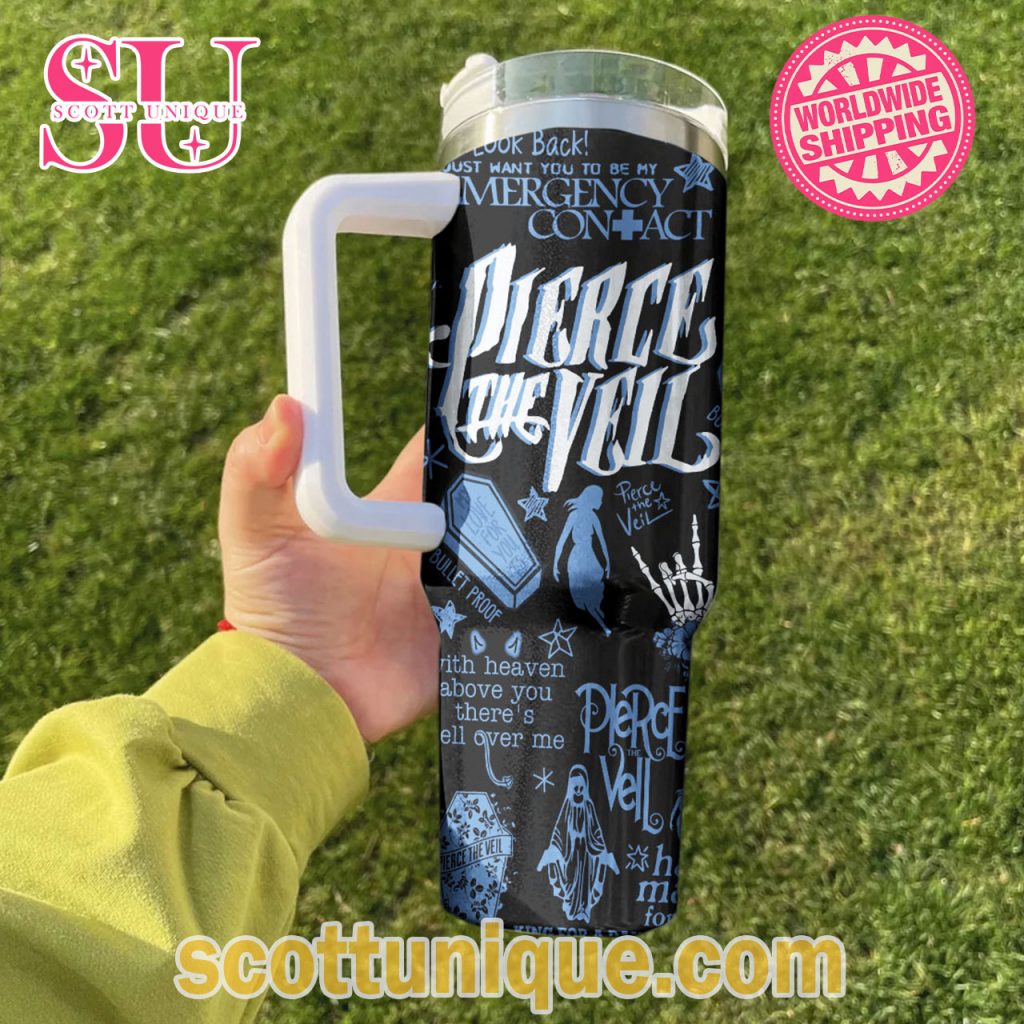 Pierce The Veil Limited Edition Grey Navy Stanley Tumbler2 Pierce The Veil Limited Edition Grey Navy Stanley Tumbler2