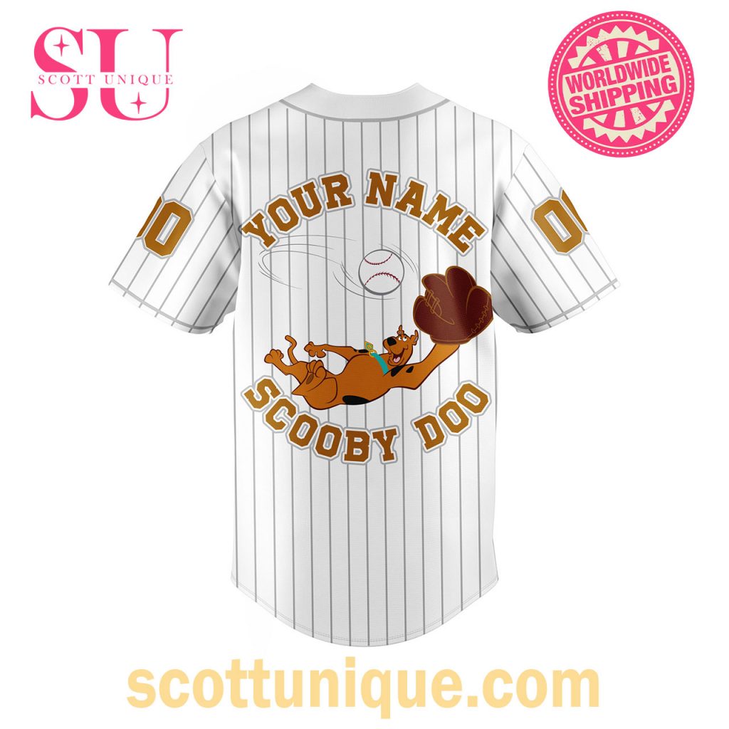 Scooby Doo x MLB White Baseball Jersey2 Scooby Doo x MLB White Baseball Jersey2