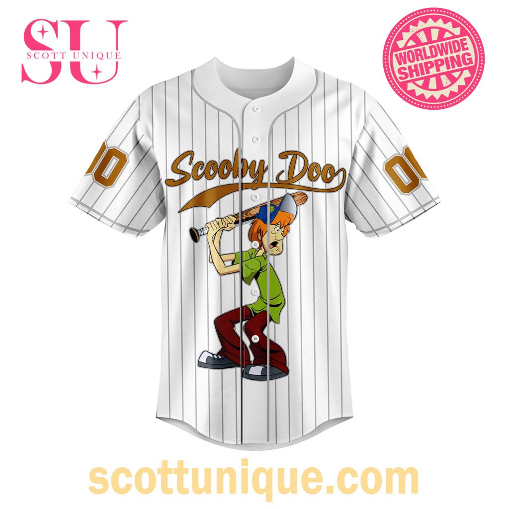 Scooby Doo x MLB White Baseball Jersey3 Scooby Doo x MLB White Baseball Jersey3