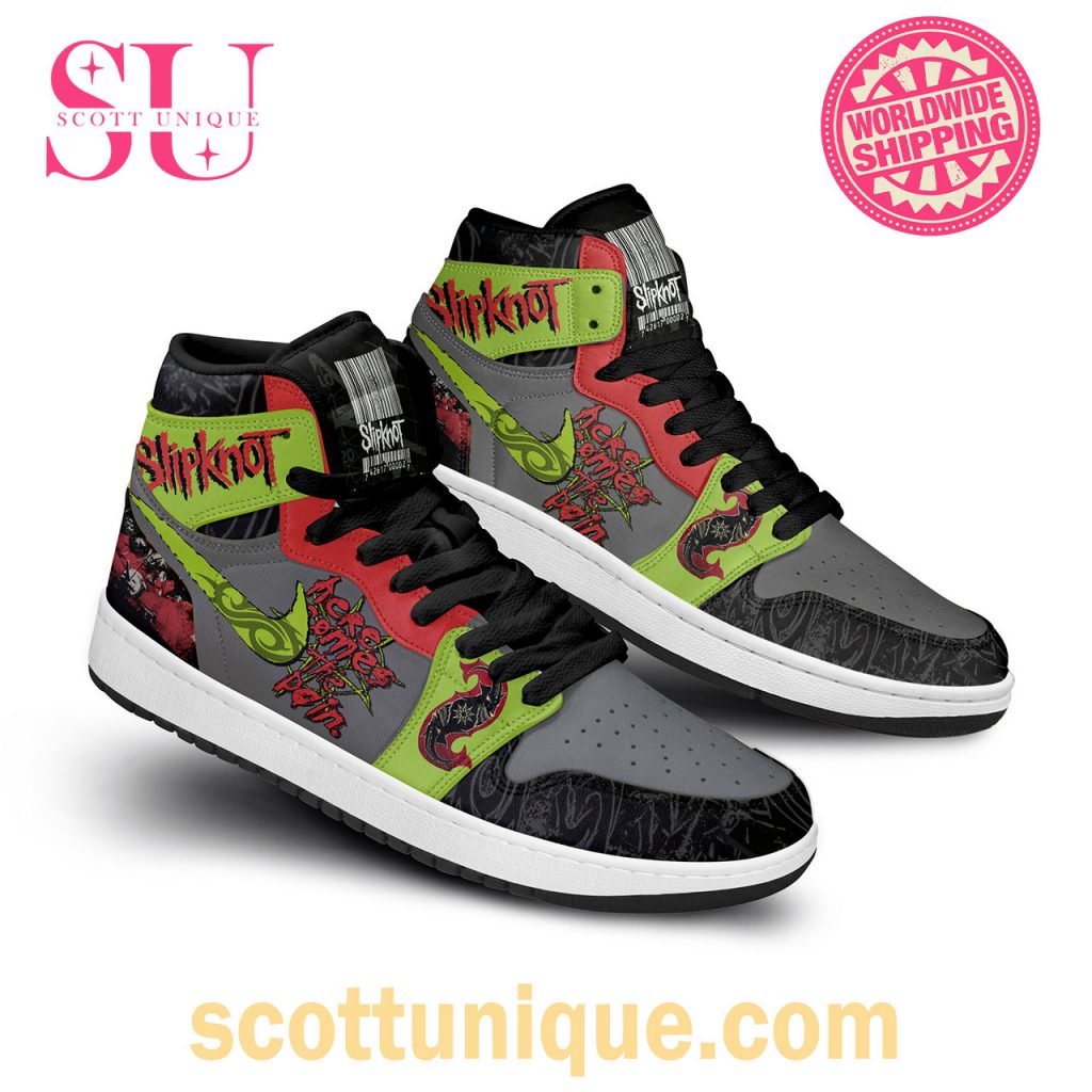 Slipknot Here Comes The Pain Nike Air Jordan 1 High Top Sneaker Slipknot Here Comes The Pain Nike Air Jordan 1 High Top Sneaker