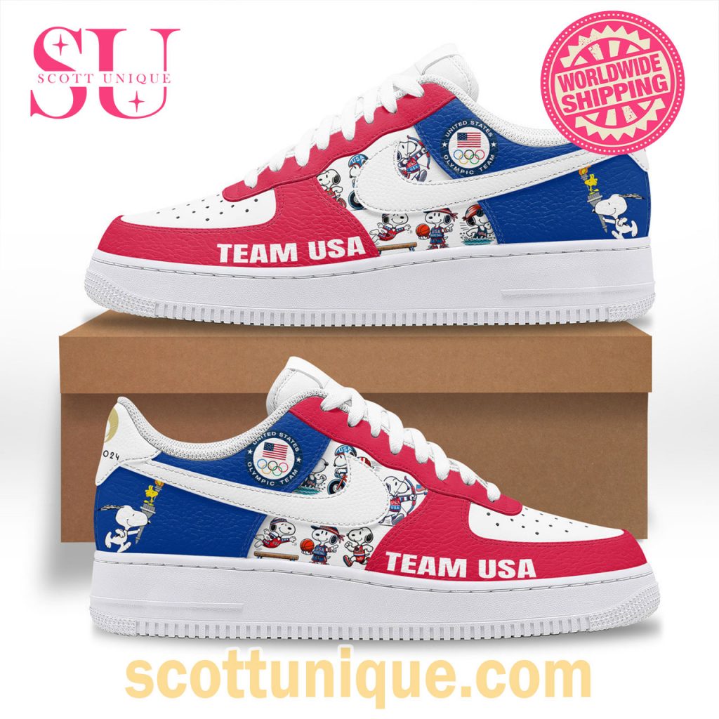 Snoopy Team USA Olympic 2024 Nike Air Force 1 Shoes1 Snoopy Team USA Olympic 2024 Nike Air Force 1 Shoes1