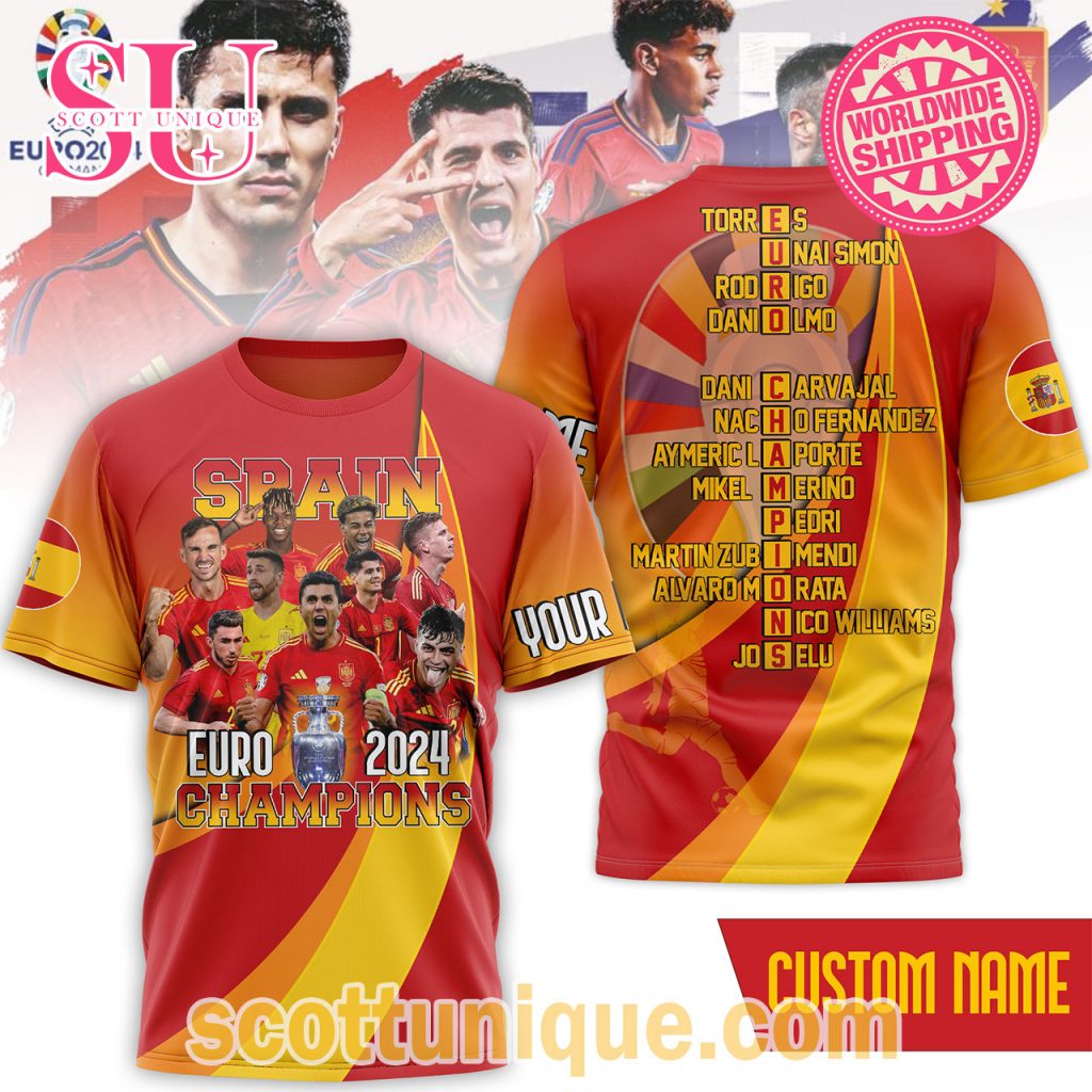 Spain Champions EURO 2024 T Shirt Spain Champions EURO 2024 T Shirt