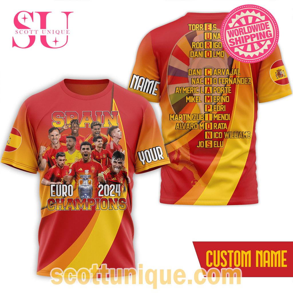 Spain Champions EURO 2024 T Shirt1 Spain Champions EURO 2024 T Shirt1