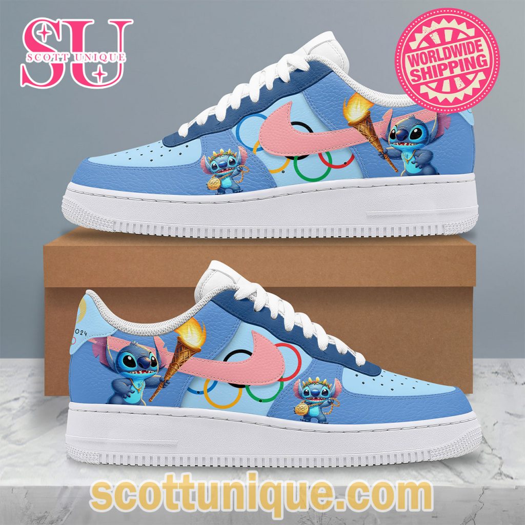 Stitch Paris 2024 Olympic Air Force 1 Shoes3 Stitch Paris 2024 Olympic Air Force 1 Shoes3