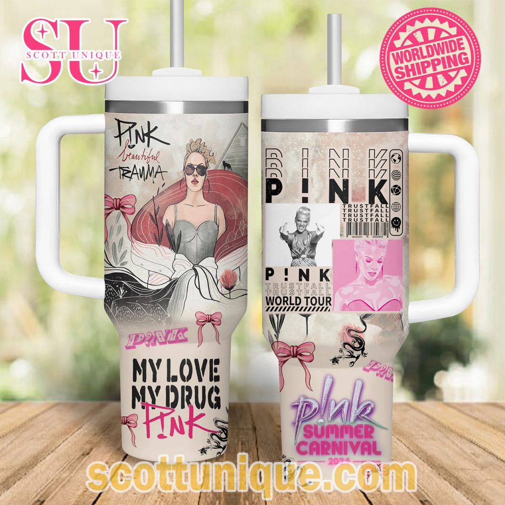 Summer Carnival 2024 Pink Beautiful Trauma Stanley Tumbler Summer Carnival 2024 Pink Beautiful Trauma Stanley Tumbler