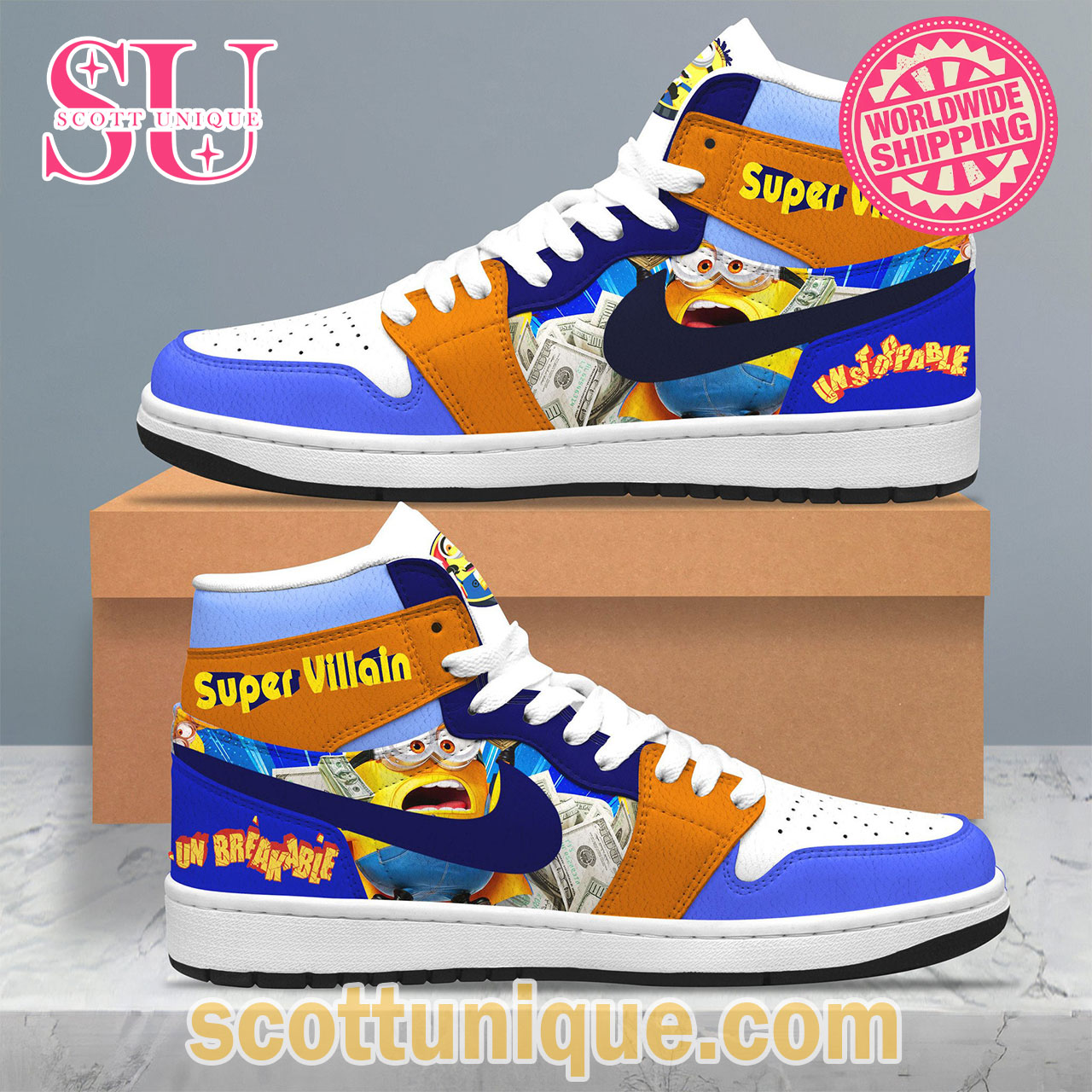 Super Villain Unstoppable Breakable Minions Air Jordan 1 Shoes