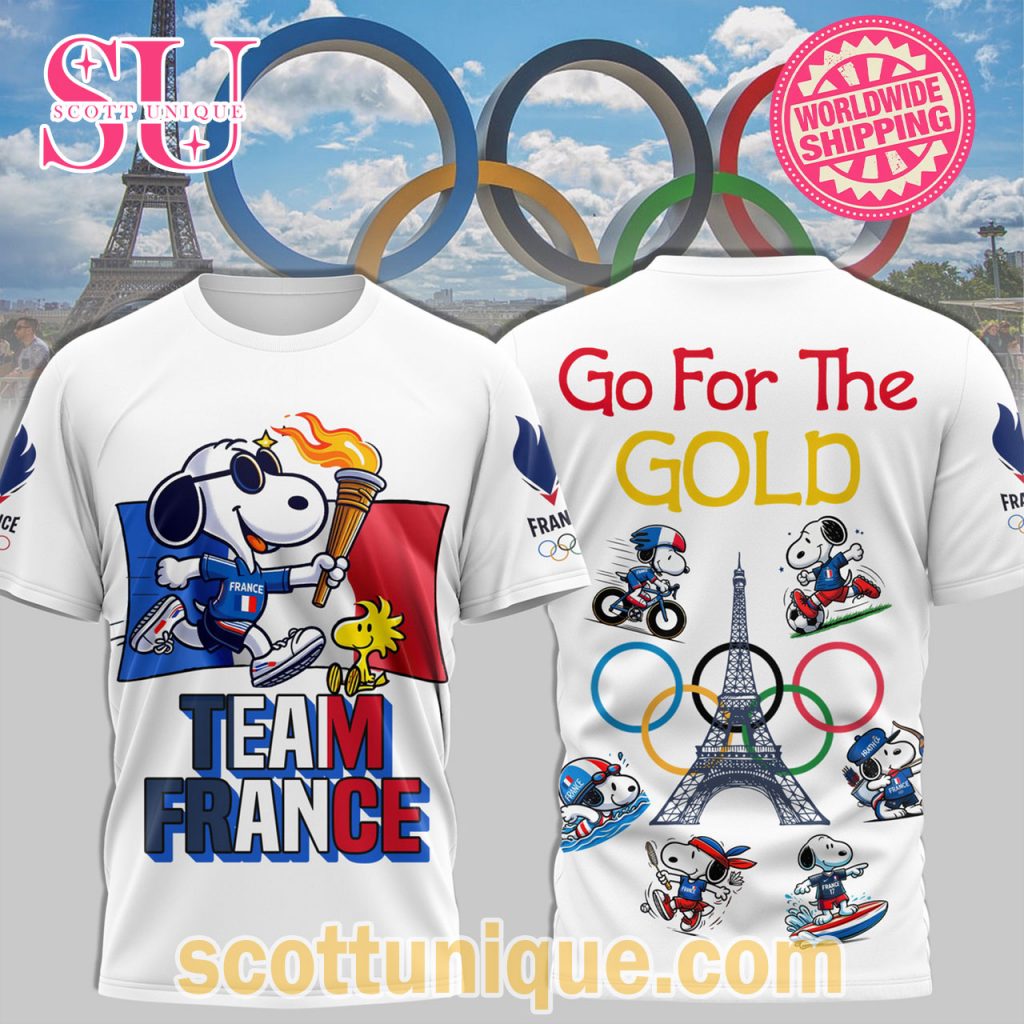 Team France Go For The Gold Snoopy 2024 T Shirt Team France Go For The Gold Snoopy 2024 T Shirt