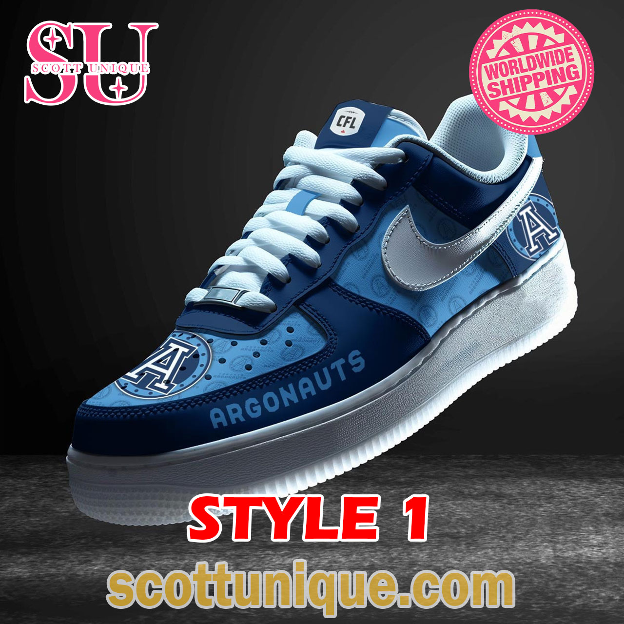 Toronto Argonauts CFL Nike Air Force 1 Shoes
