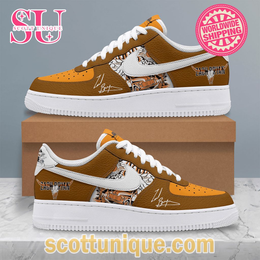 Zach Bryan Cowboy Brown Nike Air Force 1 Shoes Zach Bryan Cowboy Brown Nike Air Force 1 Shoes