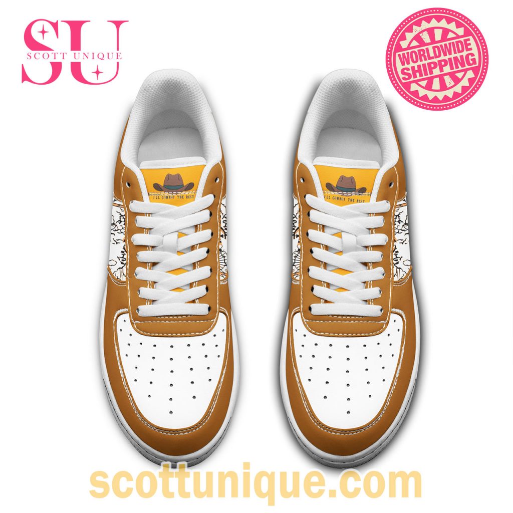 Zach Bryan Cowboy Brown Nike Air Force 1 Shoes1 Zach Bryan Cowboy Brown Nike Air Force 1 Shoes1