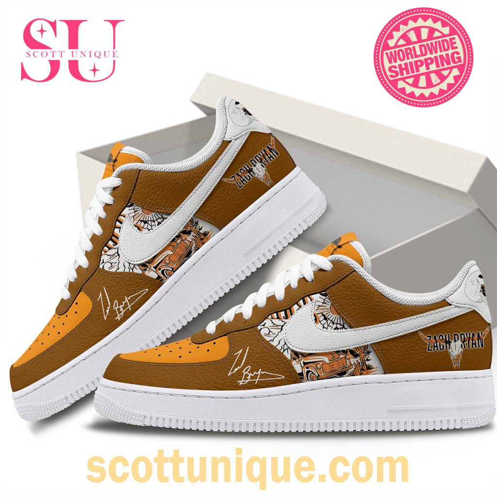 Zach Bryan Cowboy Brown Nike Air Force 1 Shoes2 Zach Bryan Cowboy Brown Nike Air Force 1 Shoes2